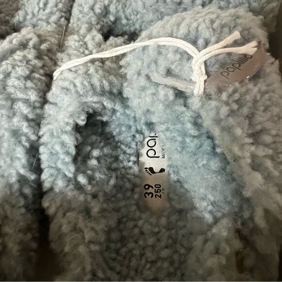 Birkenstock Arizona Big Buckle Shearling Slide Sandal in Blue Faded Aqua NEW 39 - Picture 8 of 11